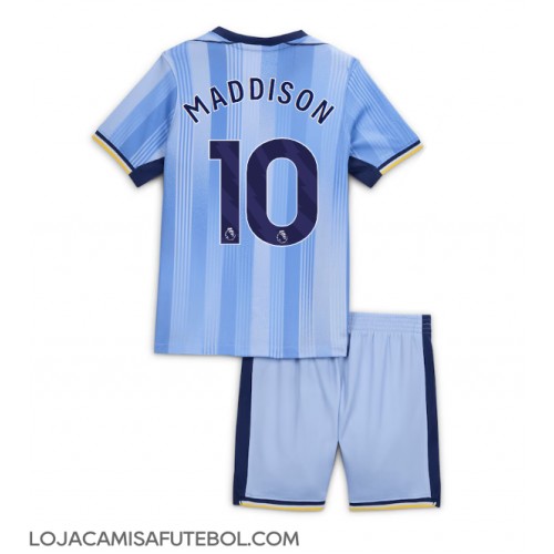 Camisa de Futebol Tottenham Hotspur James Maddison #10 Equipamento Secundário Infantil 2024-25 Manga Curta (+ Calças curtas)